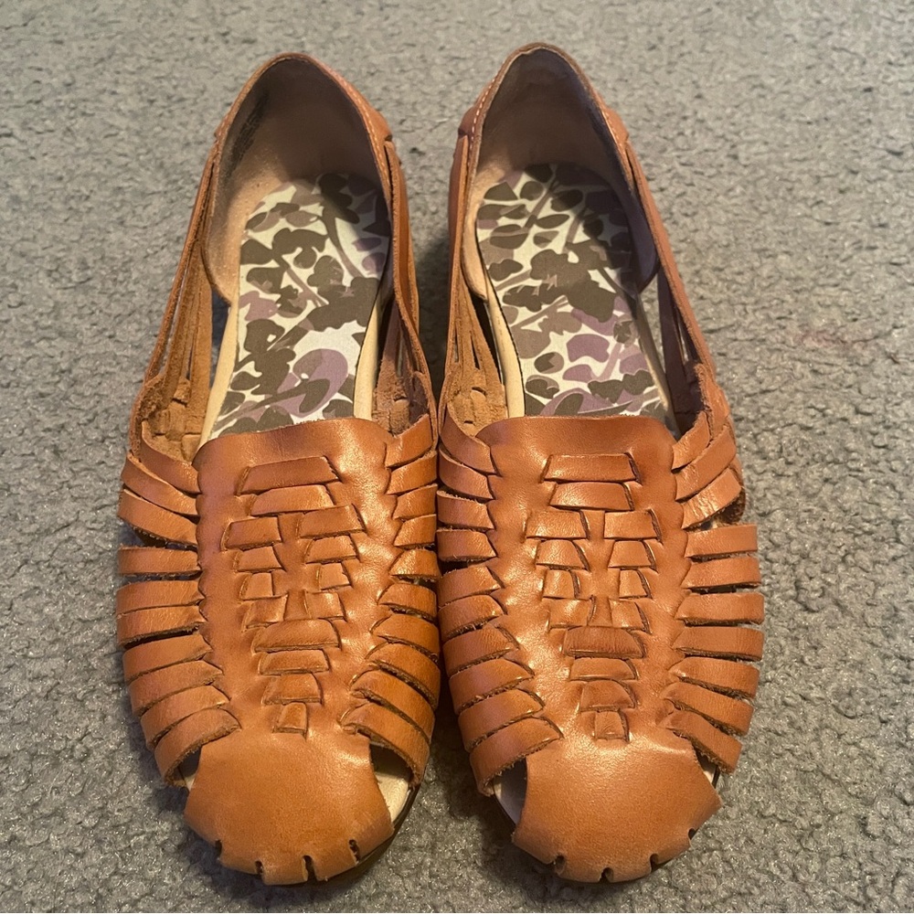 Softspots Woven Leather Flats